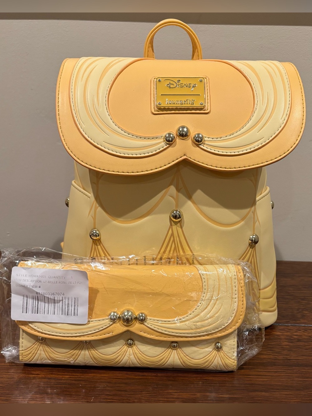 Loungefly Beauty and the Beast Belle Dress Backpack & Wallet Set